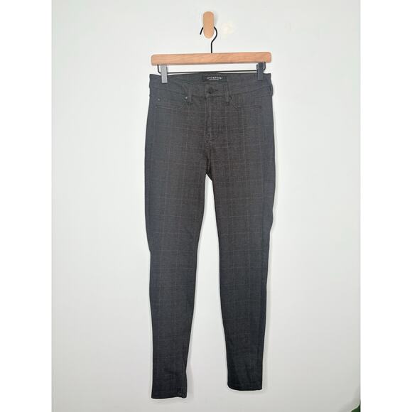 Liverpool Madonna Plaid Leggings Size 6 Black Grey Casual Stretch Jeggings - Picture 2 of 9